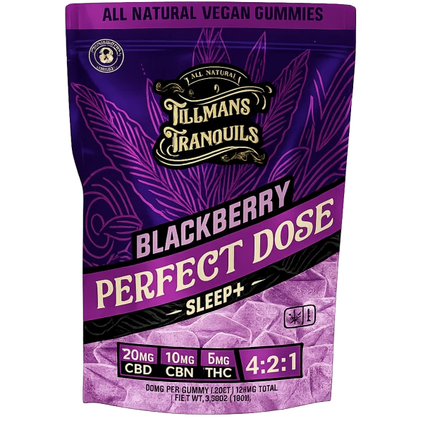 Tillmans Tranquils CBD:THC Gummies for Sleep - Blackberry - 20mg CBD, 10mg CBN, 5mg THC