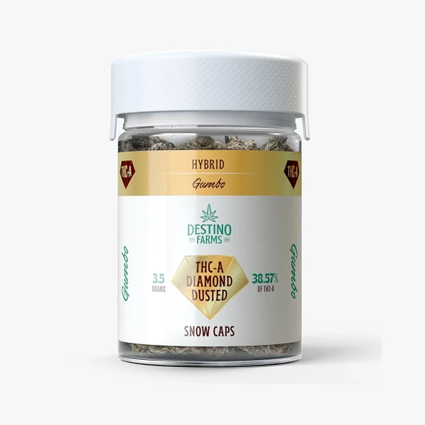 Highest Goods Destino Farms Diamond Dusted THC-A Snow Caps - Trop Cherry - Sativa - 3.5G Jar