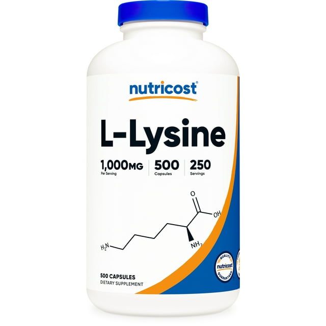 Nutricost L Lysine 1000mg, 500 Capsules 500mg Per Capsule, Health Supplement