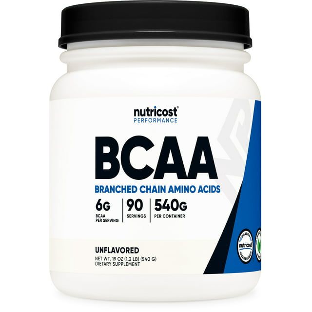 Nutricost BCAA Powder 2:1:1 (Unflavored) 90 Servings Gluten Free & Non GMO Supplement
