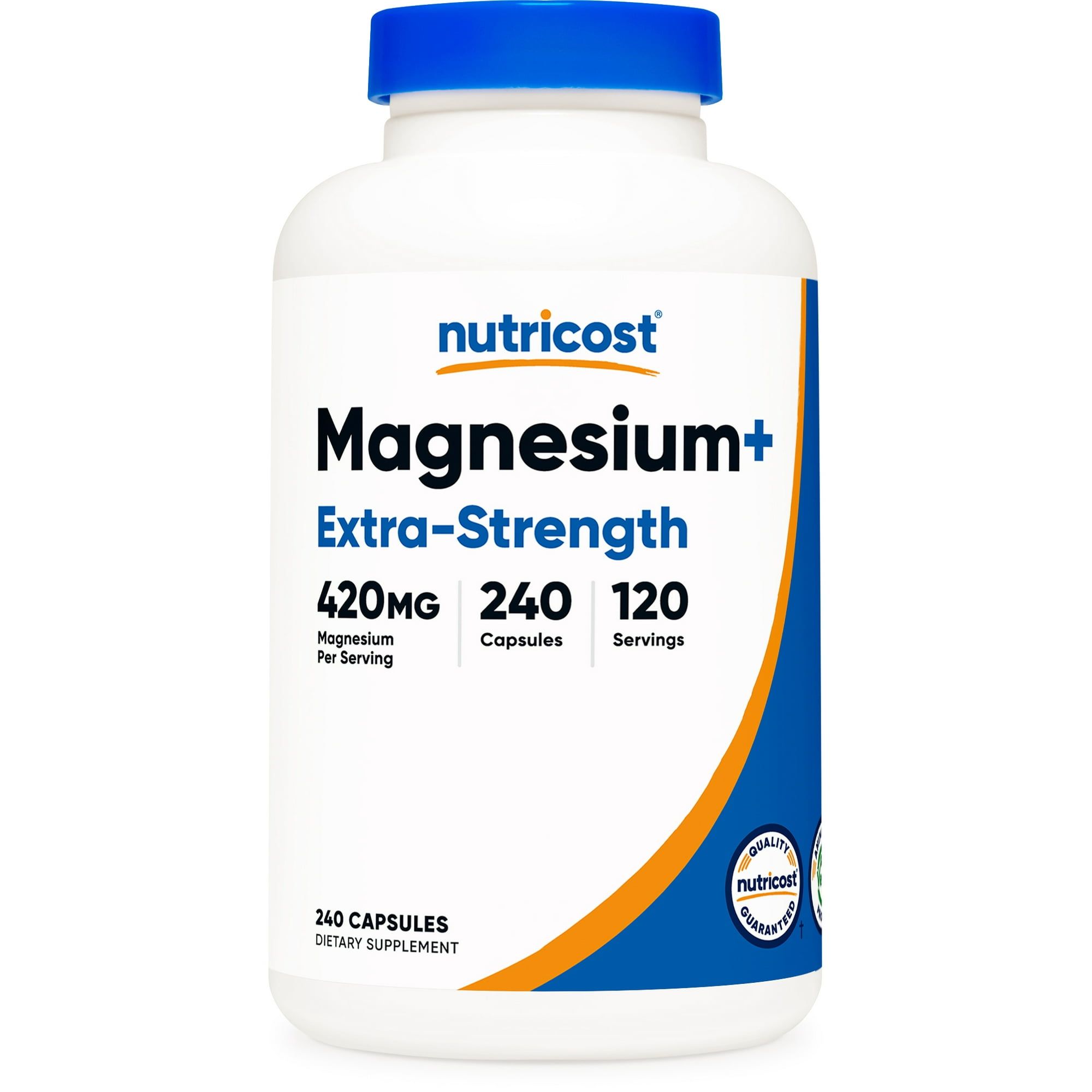 Nutricost Magnesium+ Extra Strength 420mg, 240 Capsules 120 Servings. Magnesium Glycinate, Oxide Non GMO, Gluten Free, Vegan Friendly