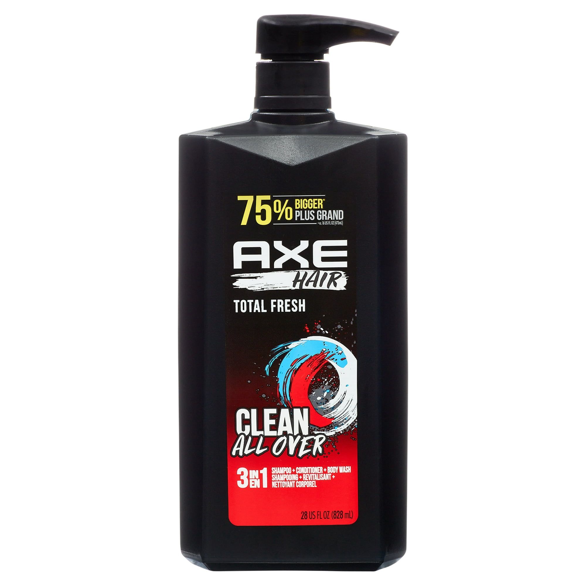 Axe Total Fresh 3 in 1 Shampoo Conditioner and Body Wash, 28 fl oz