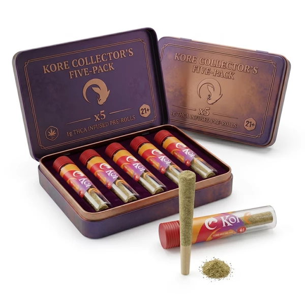 Koi THCA Pre-Roll,  Diamond-Infused - Strawberry Cough (Sativa) - 1g, 5-pack