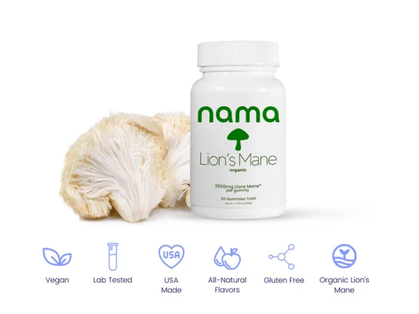 nama Lion's Mane Gummies - 30 Count - 2500mg Lions Mane per gummy
