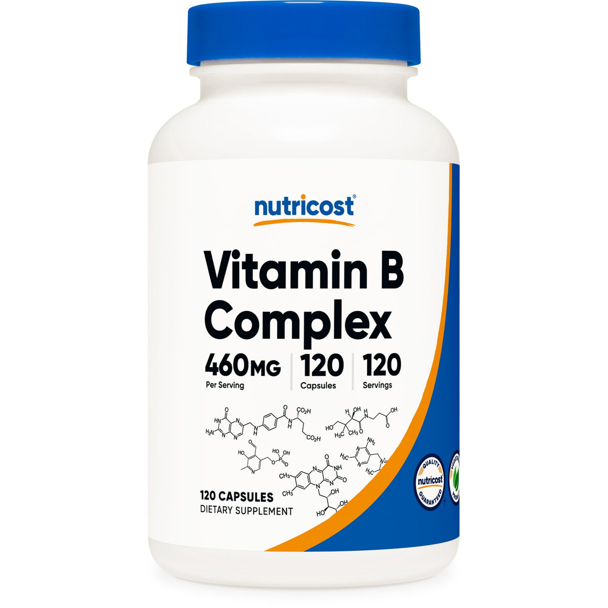 Nutricost Vitamin B Complex 460mg, 120 Capsules with Vitamin C Energy Complex Supplement