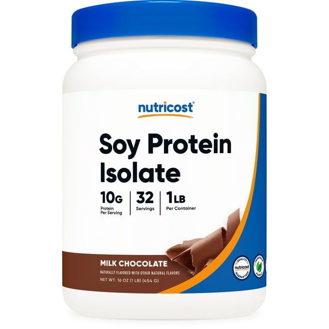 Nutricost Soy Protein Powder, 1 lb Chocolate, Vegetarian, Non GMO & Gluten Free