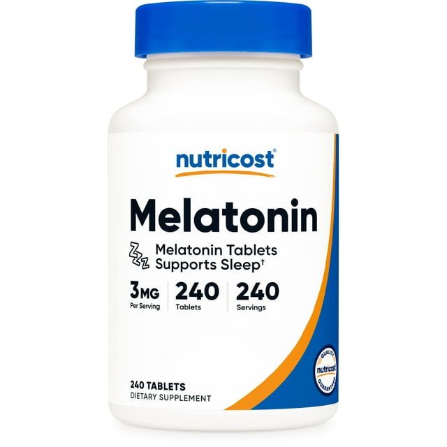 Nutricost Melatonin 3mg, 240 Tablets 3mg Per Serving, Non GMO, Gluten Free Supplement