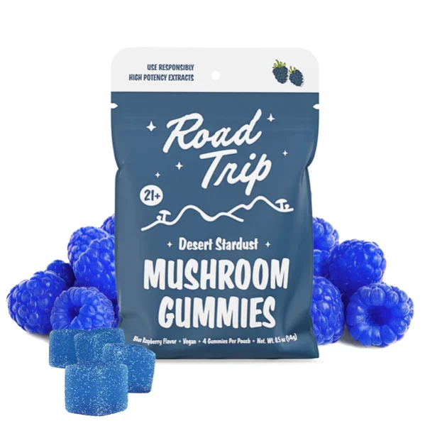 Road Trip Desert Stardust Mushroom Gummies - Blue Raspberry - 2 Pack - 4 Count each