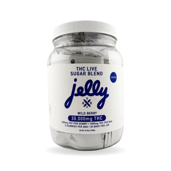 Highest Goods Jelly THC-A Live Sugar Blend Gummies - Wild Berry (Indica) - 30ct Jar