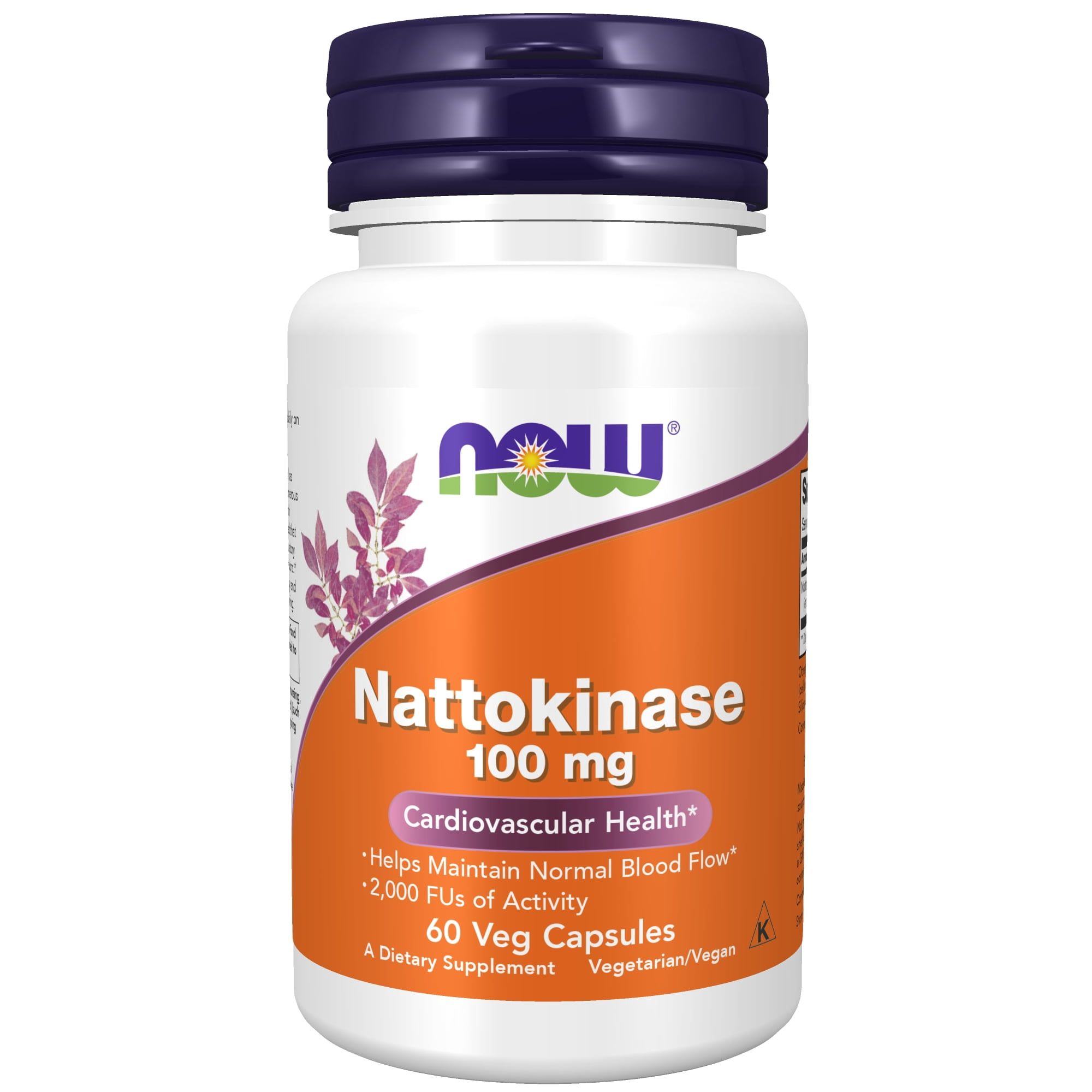 NOW Supplements, Nattokinase 100 mg (from Non GMO Soy) with 2,000 FUs of Activity, 60 Veg Capsules