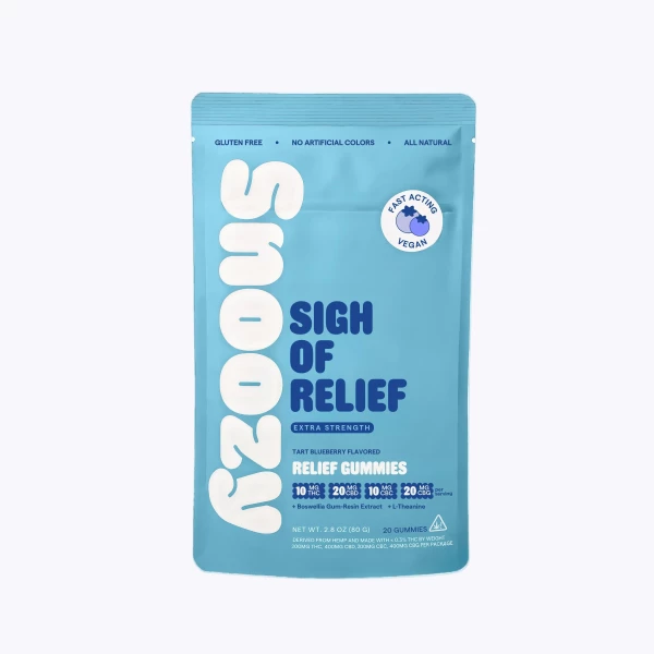 Snoozy Sigh Of Relief Extra Strength 10mg THC, 20mg CBD, 5mg CBG - 40 Count