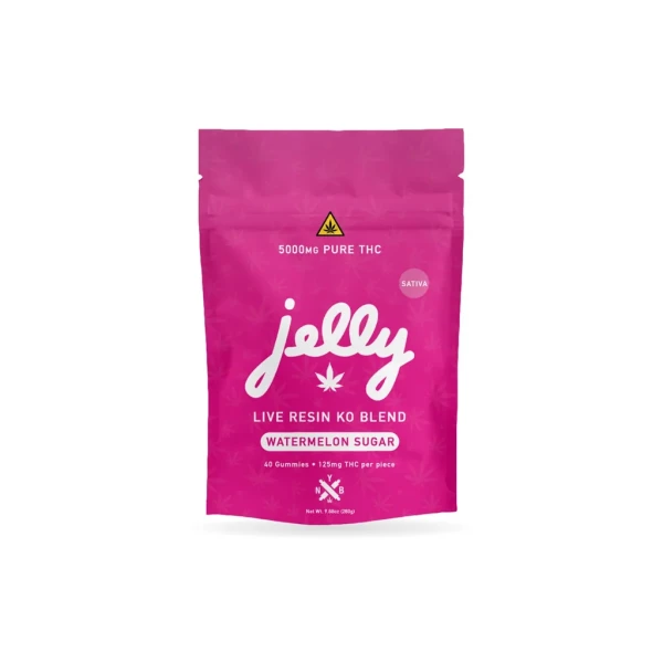Highest Goods Jelly KO Blend 5000mg THC Live Resin Gummies - Watermelon Sugar - 40ct Bag