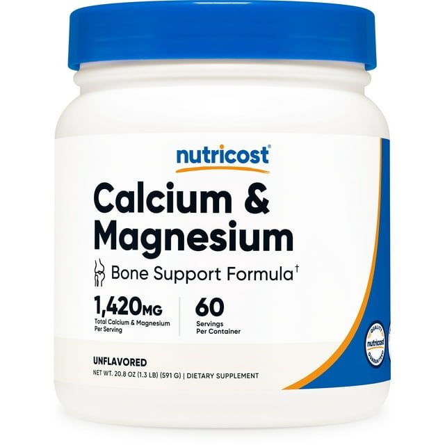 Nutricost Calcium Magnesium Citrate Powder 60 Servings Bone Support Supplement