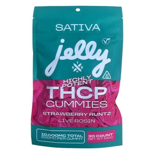 Highest Goods Jelly High Potency 10,000mg THC-P Gummies - Strawberry Runtz - 20ct Bag