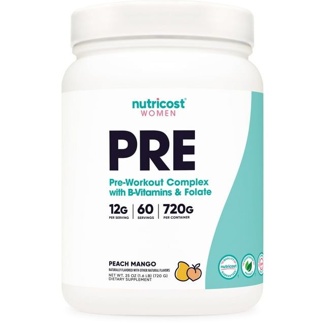 Nutricost Pre Workout For Women (Peach Mango) 60 Servings, Supplement