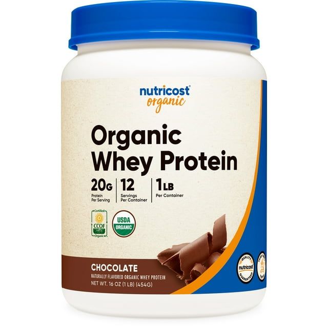 Nutricost Organic Whey Protein Powder (Chocolate) 1LB Non GMO
