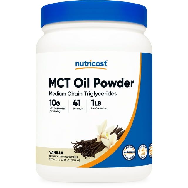 Nutricost Premium MCT Oil Powder (1 lb, Vanilla) Non GMO Supplement