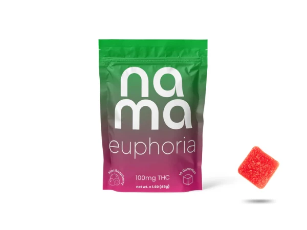 nama Euphoria Kiwi Raspberry Gummies with 10mg THC per gummy - 10 Count