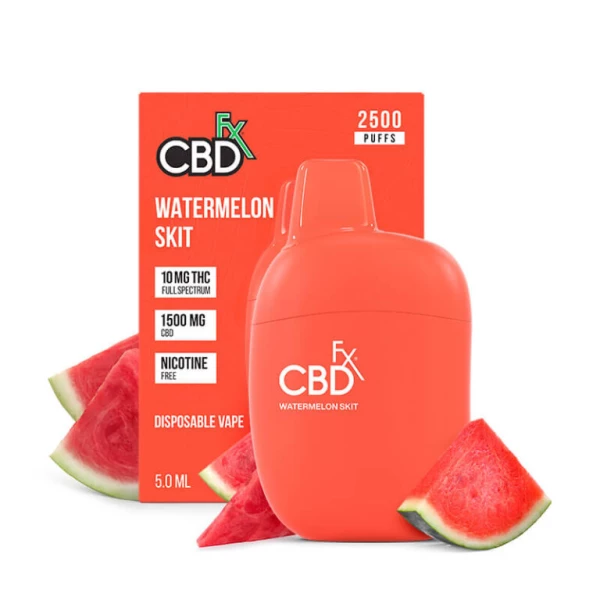 CBDfx Watermelon Skit Delta-9 THC Vape Pen 1500mg - 10 Pack