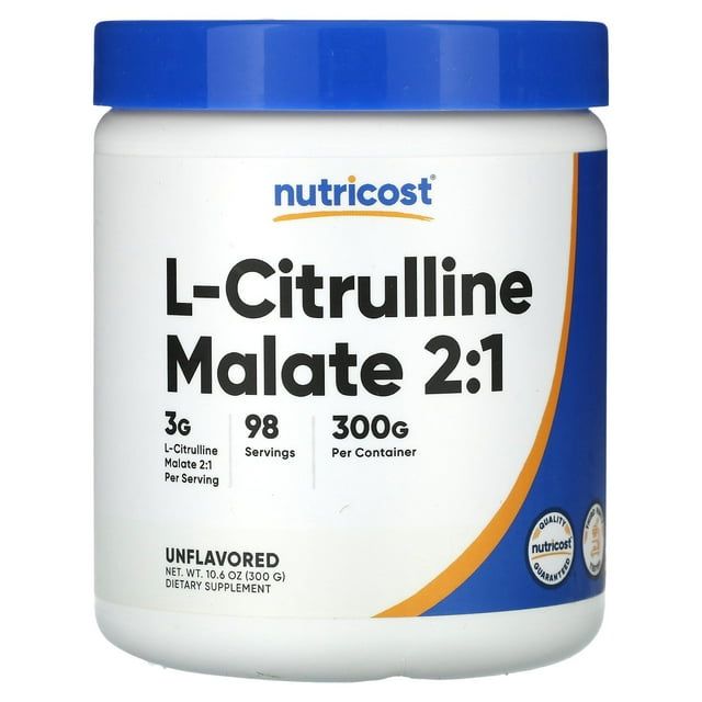 Nutricost L Citrulline Malate (2:1) Powder 300 Grams (Unflavored) Gluten Free Supplement