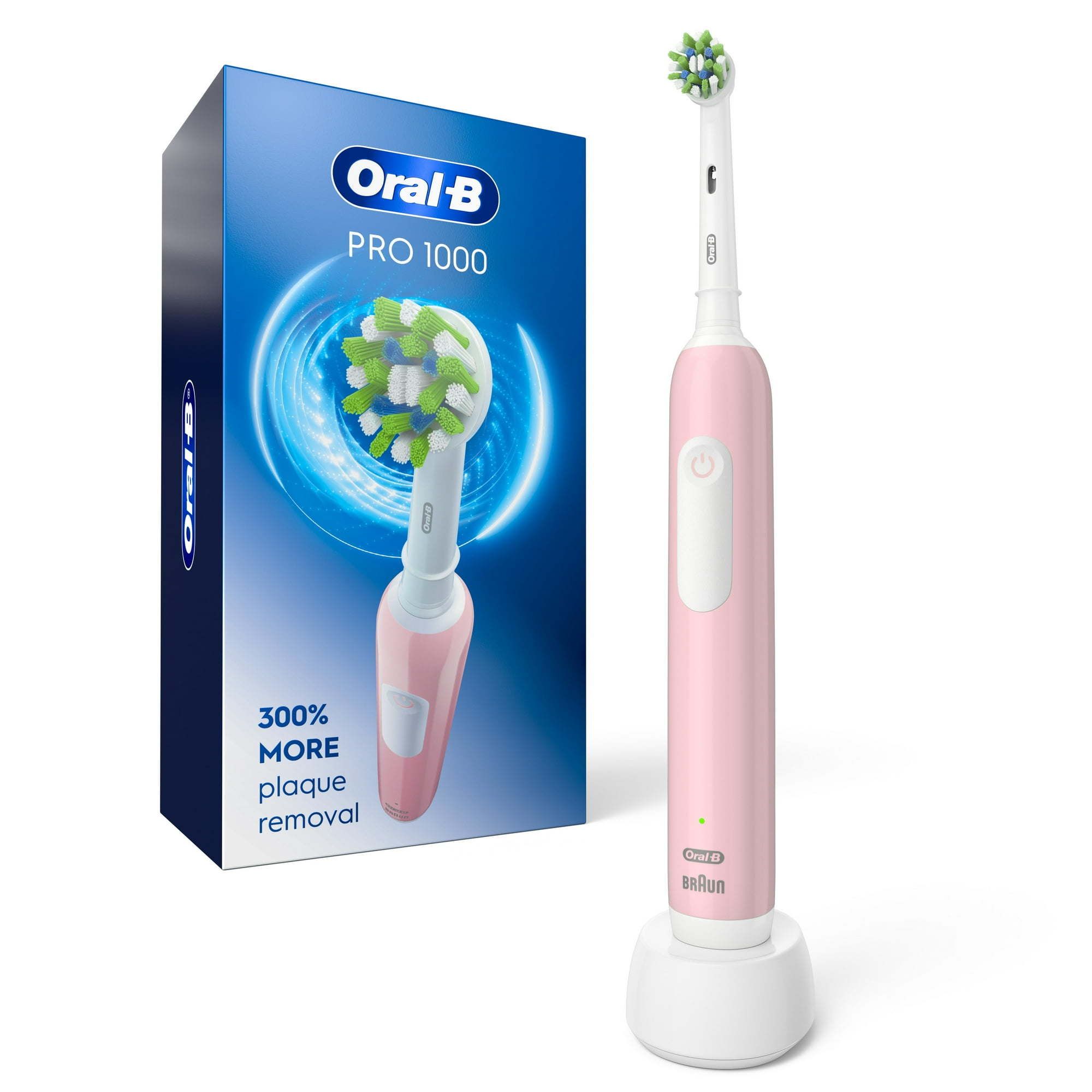 Oral B Pro 1000 Rechargeable Electric Toothbrush, Pink, for Adults & Children 3+