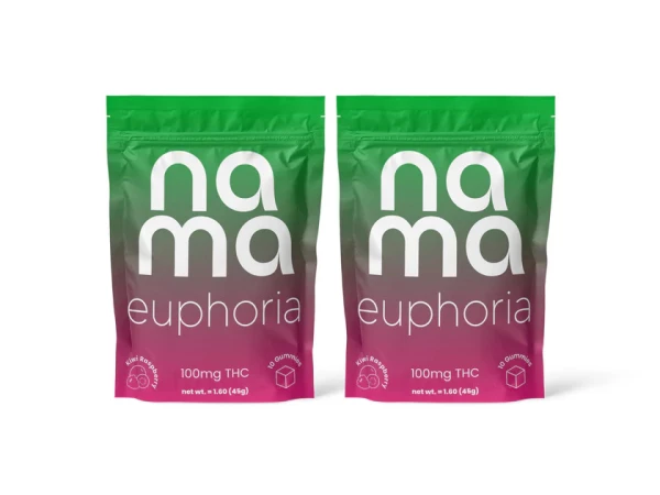 nama Euphoria Kiwi Raspberry Gummies with 10mg THC per gummy - 20 Count