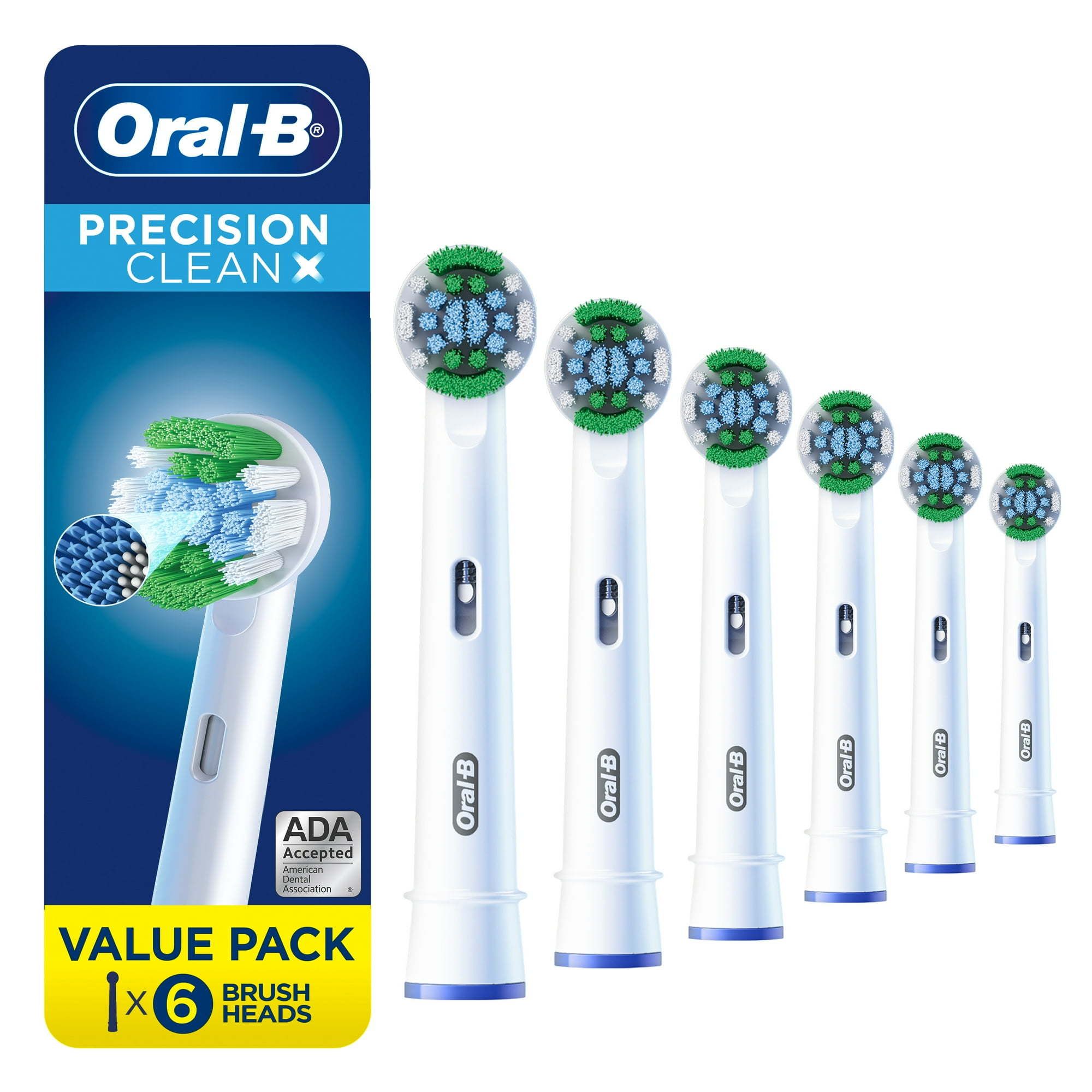 Oral B PrecisionCleanX X Filament Replacement Brush Heads, 6 Ct