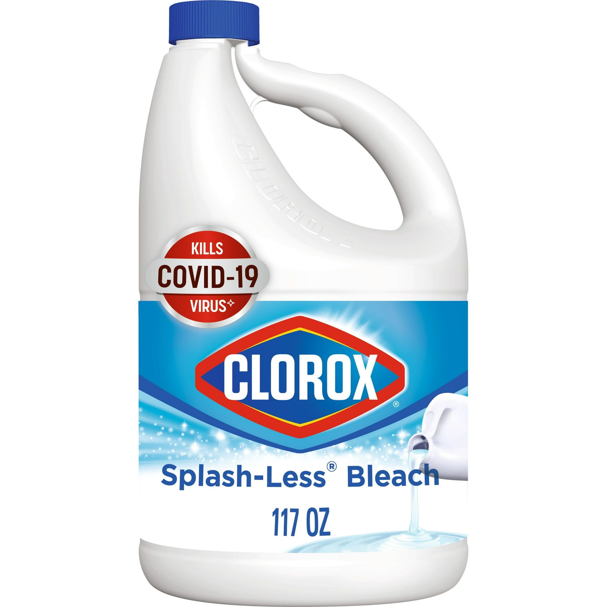Clorox Splash Less Liquid Bleach Cleaner, Regular Scent, 117 fl oz