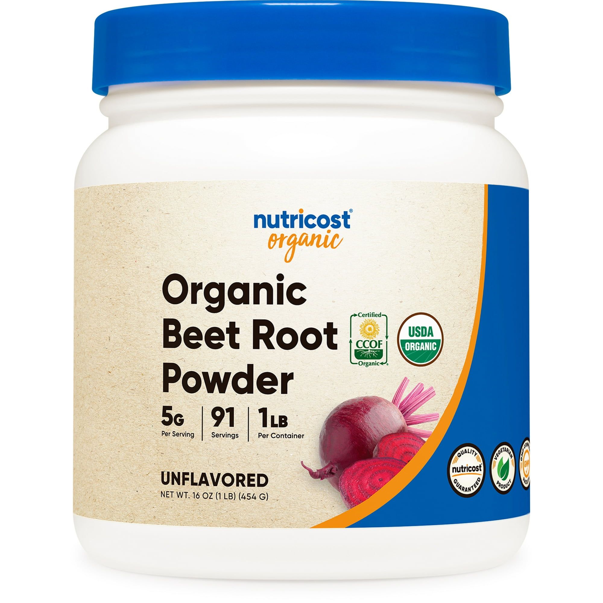 Nutricost Organic Beet Root Powder 1 lb Certified USDA Organic Supplement