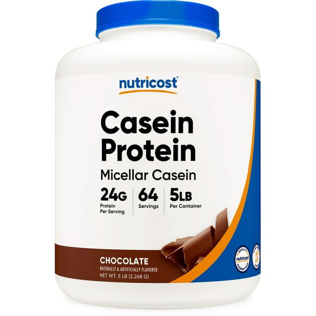 Nutricost Casein Protein Powder 5lb Chocolate 100% Micellar Casein