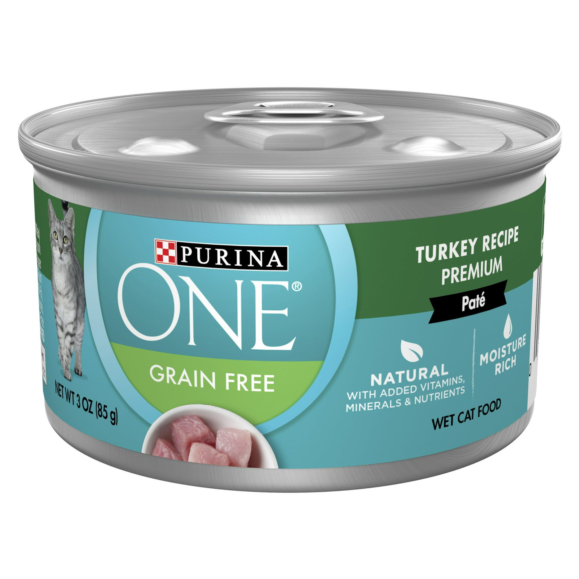Purina One Wet Cat Food Turkey, Grain Free, 3 oz Cans (24 Pack)