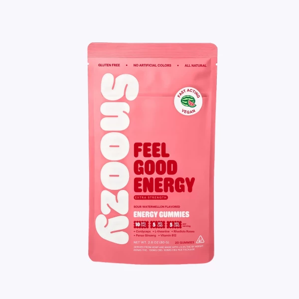Snoozy Good Feel Good Energy THC Extra: 10mg THC, 5mg CBD, 5mg CBG - 40 Count