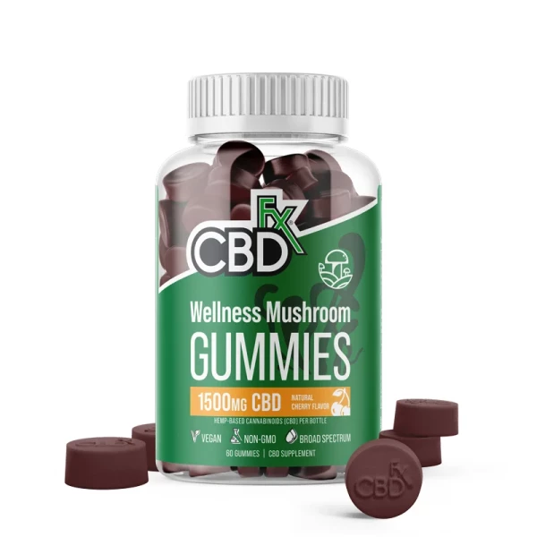 CBDfx CBD Gummies With Mushrooms for Wellness 1500mg - 60 Count
