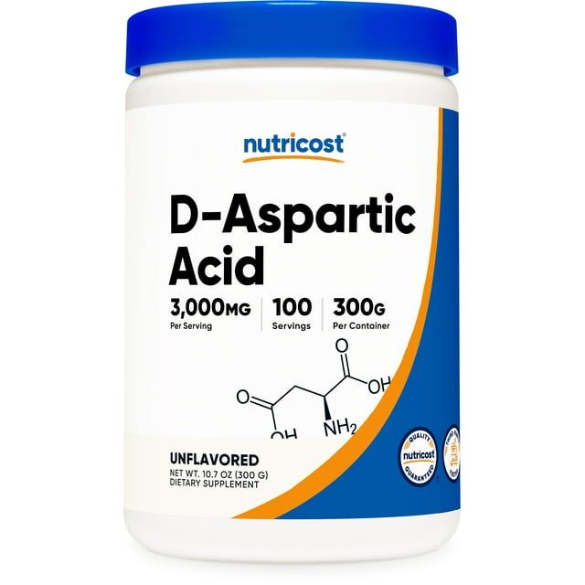 Nutricost D Aspartic Acid (DAA) Powder 300 Grams Health Supplement