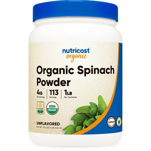 Nutricost Organic Spinach Powder 1LB Certified Organic Supplement