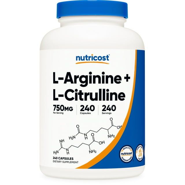 Nutricost L Arginine L Citrulline Complex 750mg, 240 Capsules Non GMO Supplement