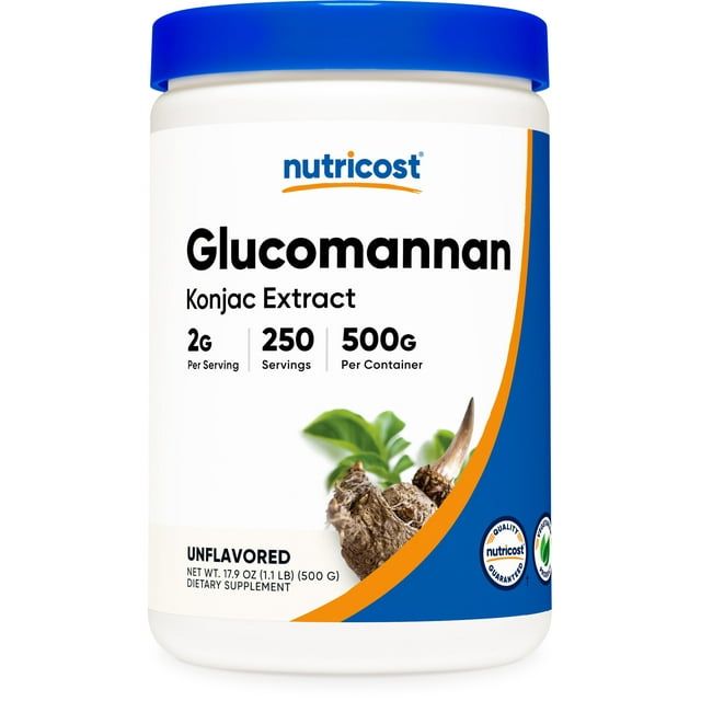 Nutricost Glucomannan Powder 500 Grams Gluten Free & Non GMO Supplement