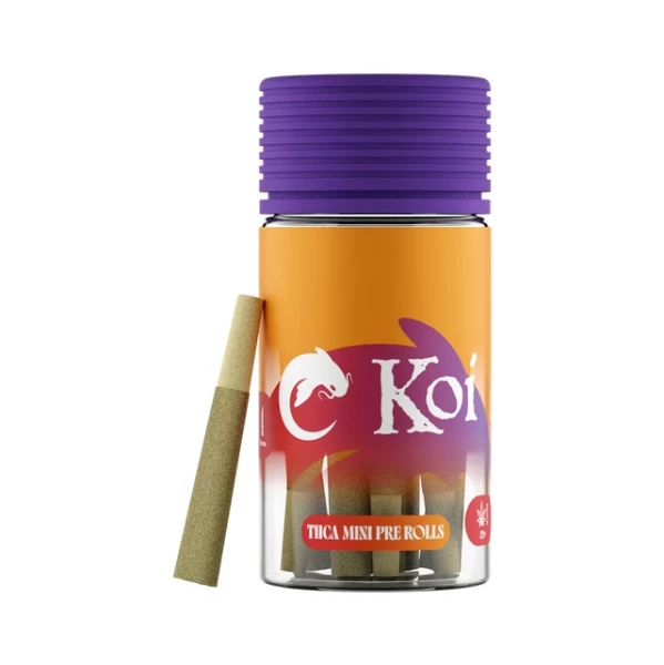 Koi THCA Mini Pre-Rolls, Kief-Infused, Wedding Cake (Hybrid) - 6 pack
