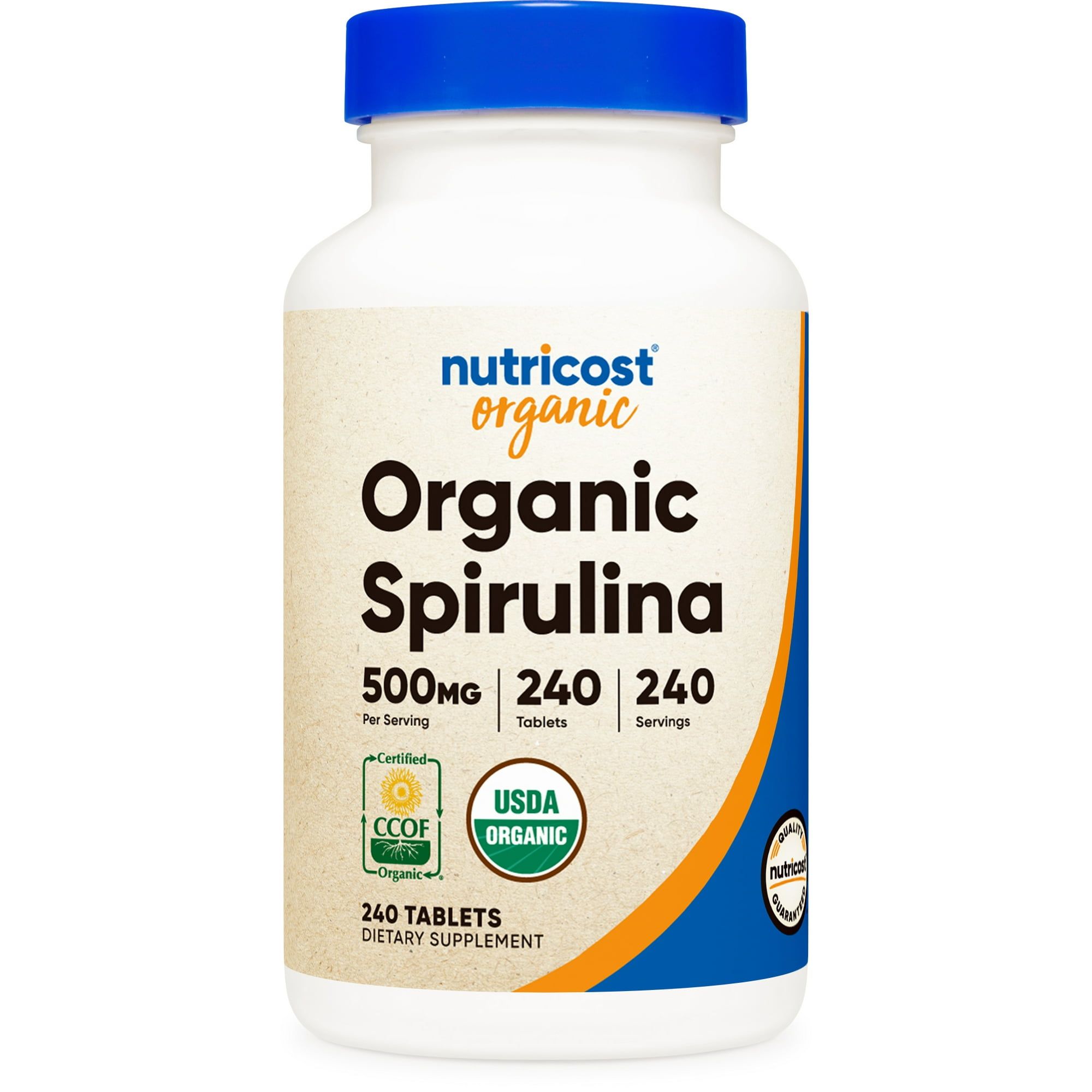 Nutricost Organic Spirulina 500mg, 240 Tablets Gluten Free, Non GMO, Supplement