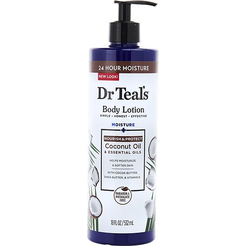 Dr. Teal's Body Lotion Moisture+ Nourishing Coconut Oil 532ml/18oz