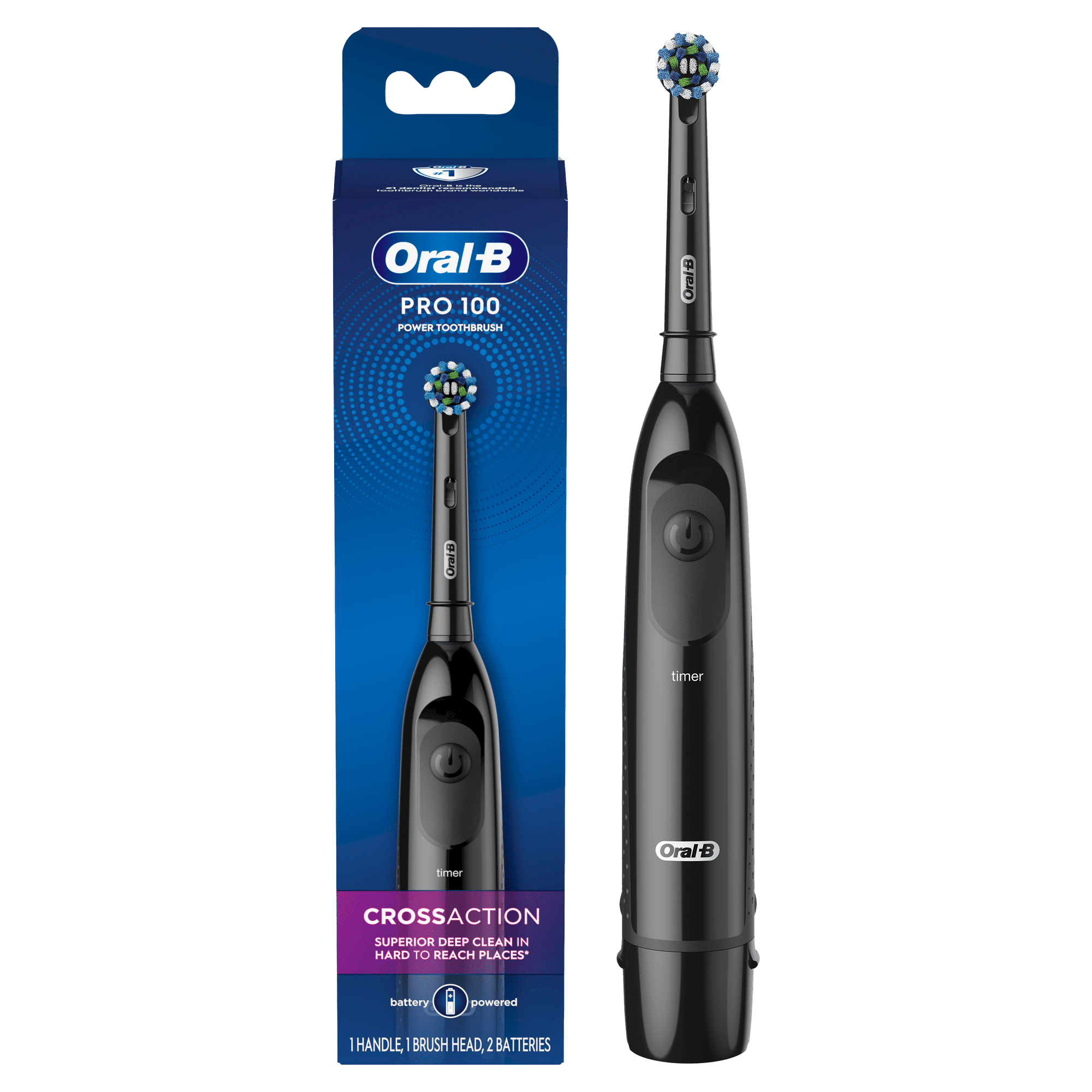 Oral B Pro Health Clinical Battery Electric Toothbrush, Black, Compact Head, Adults & Children 3+