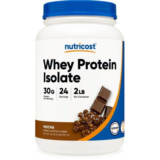 Nutricost Whey Protein Isolate Powder (Mocha) 2LBS Non GMO & Gluten Free