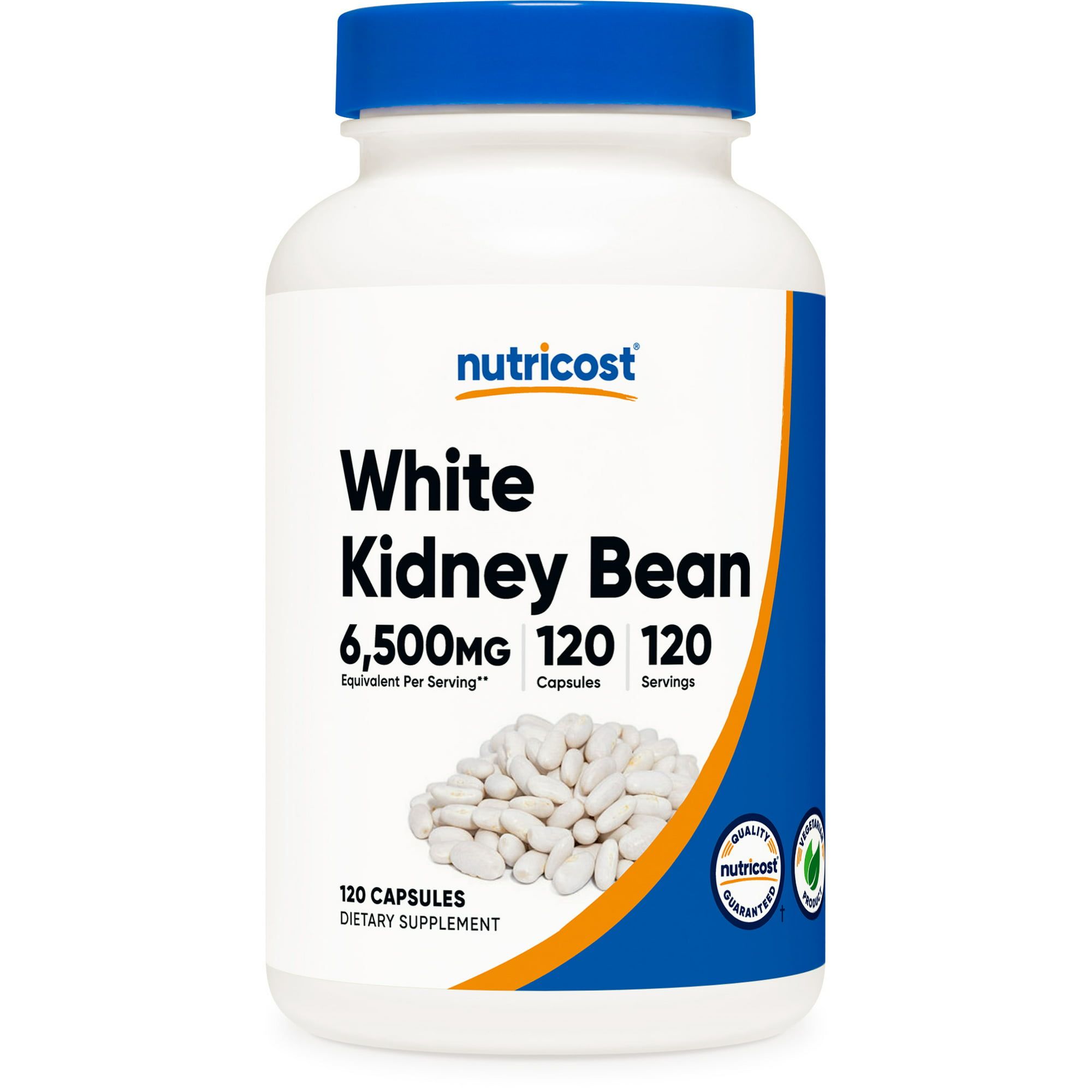 Nutricost White Kidney Beans Capsules 650mg 120 Capsules Non GMO Supplement