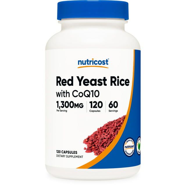 Nutricost Red Yeast Rice with CoQ10 1300mg, 120 Capsules, 60 Servings Non GMO, Gluten Free Supplement