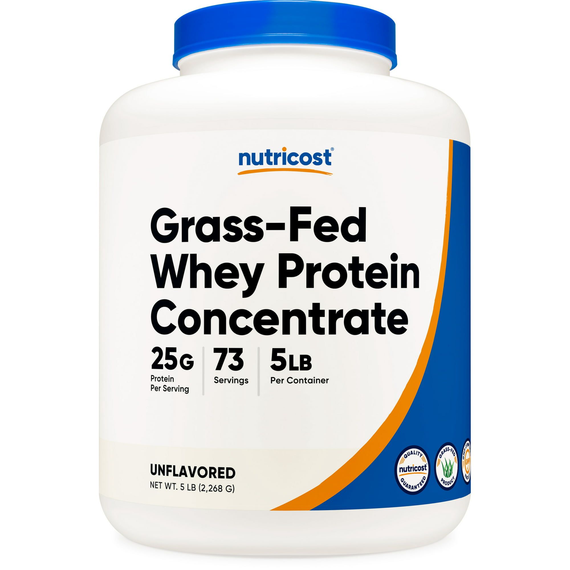 Nutricost Grass Fed Whey Protein Concentrate Powder (Unflavored) 5LBS