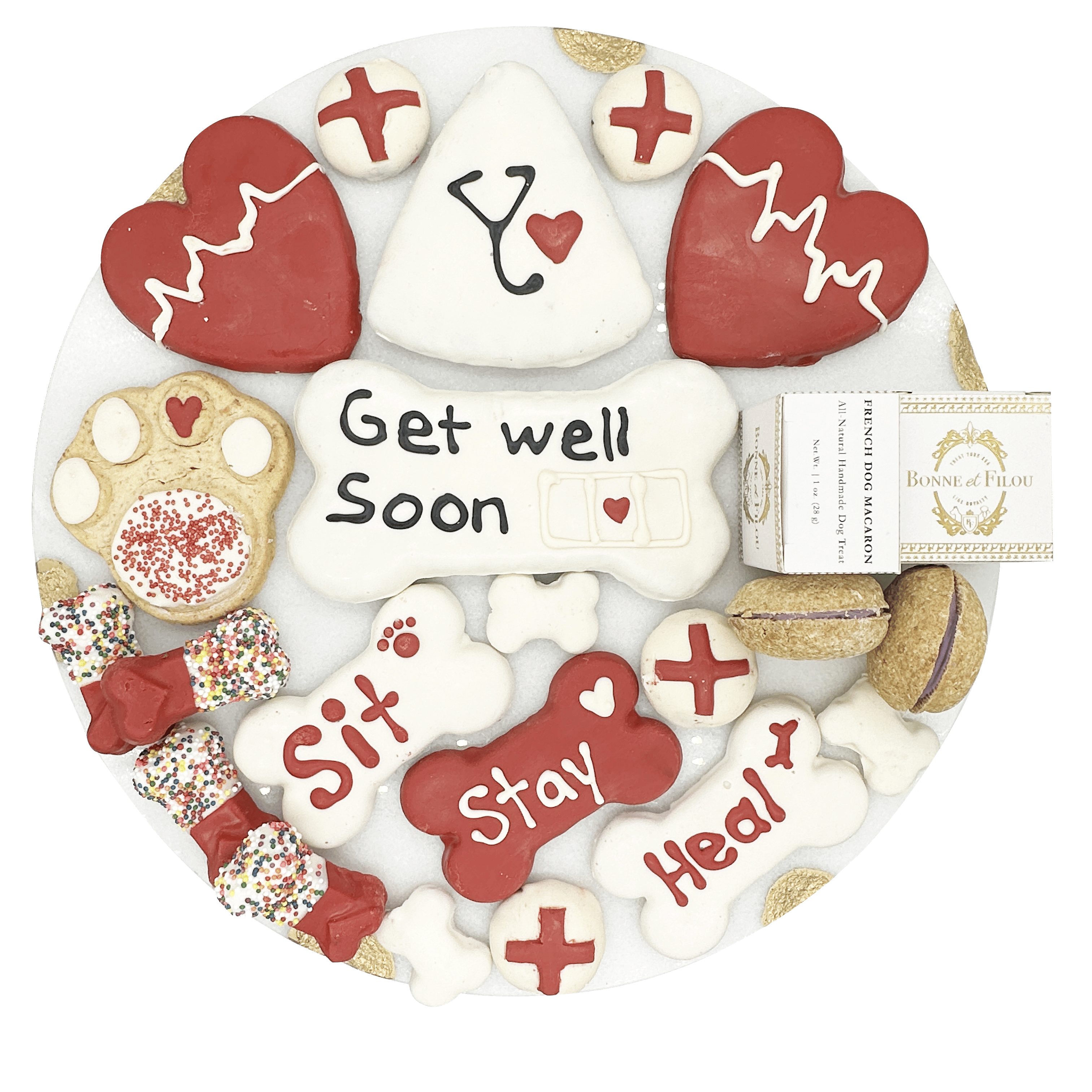 Bonne et Filou Get Well Soon Themed Dog Treats Gift Box