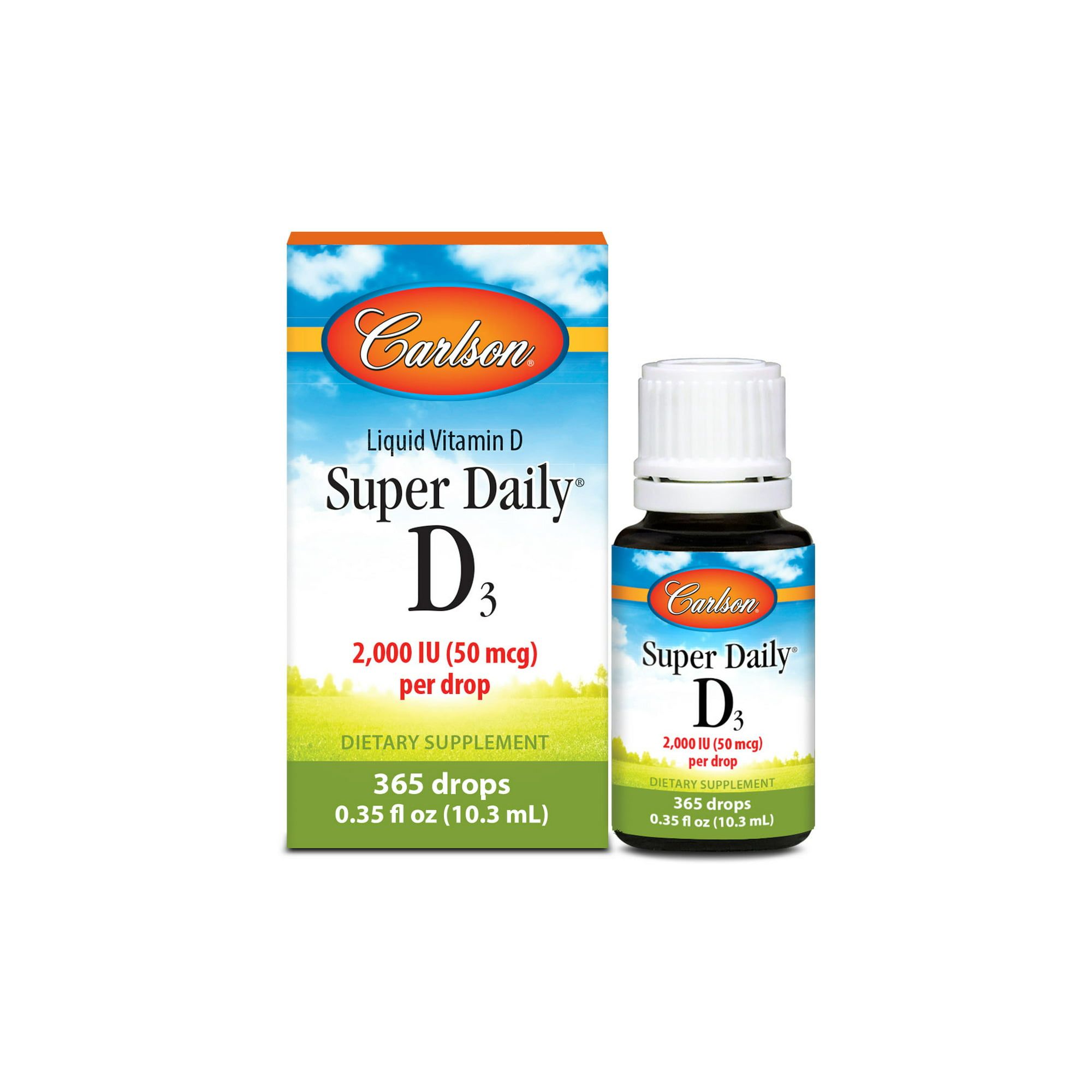 Carlson Labs Carlson Super Daily D3 Drops, 2000 IU, 365 Drops