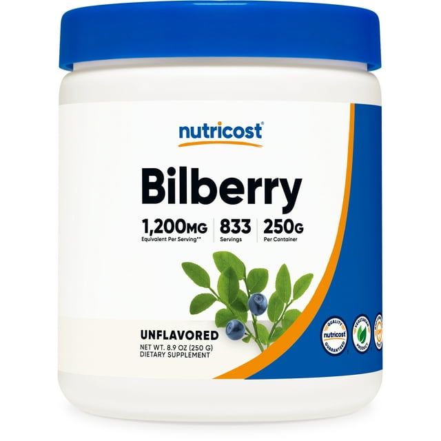 Nutricost Bilberry Powder 250 Grams Gluten Free & Non GMO Supplement