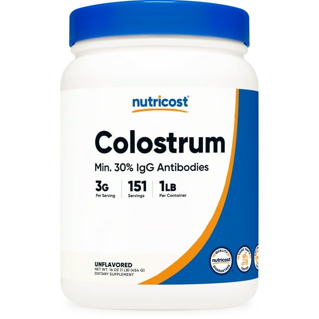 Nutricost Colostrum Powder (1 LB), 151 Servings Non GMO Supplement