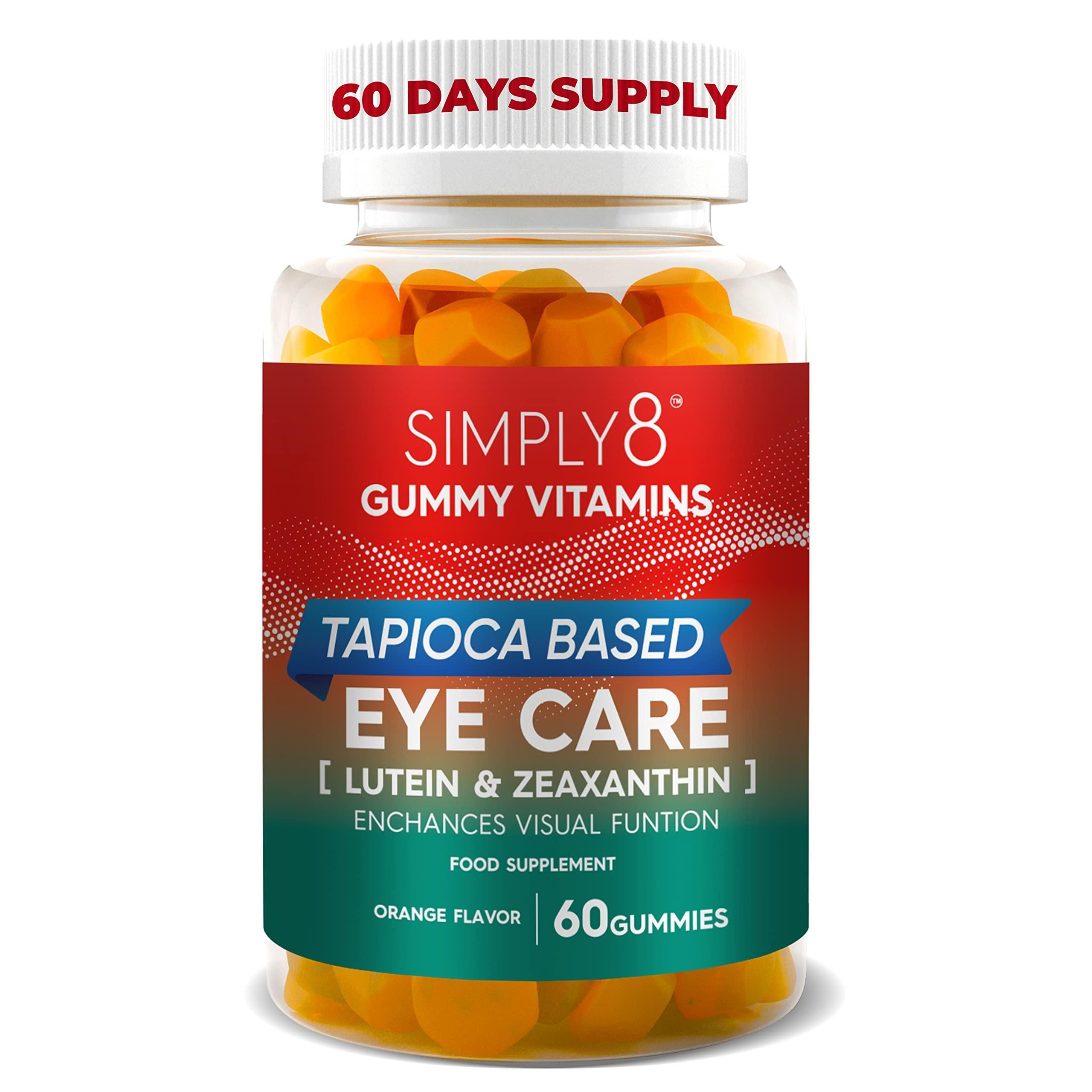 Simply8 Zeaxanthin and Lutein Eye Care Vitamins for Adults and Kids Gummy Vitamin for Eye Health Supplements for Eyes Vegan Non GMO Gluten Free Kosher Halal Gummies